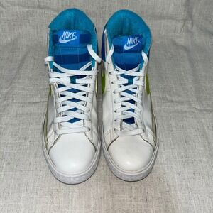 Nike Blazer Mid Premium SB White Electric Green Blue Striped High Tops‎ 11.5